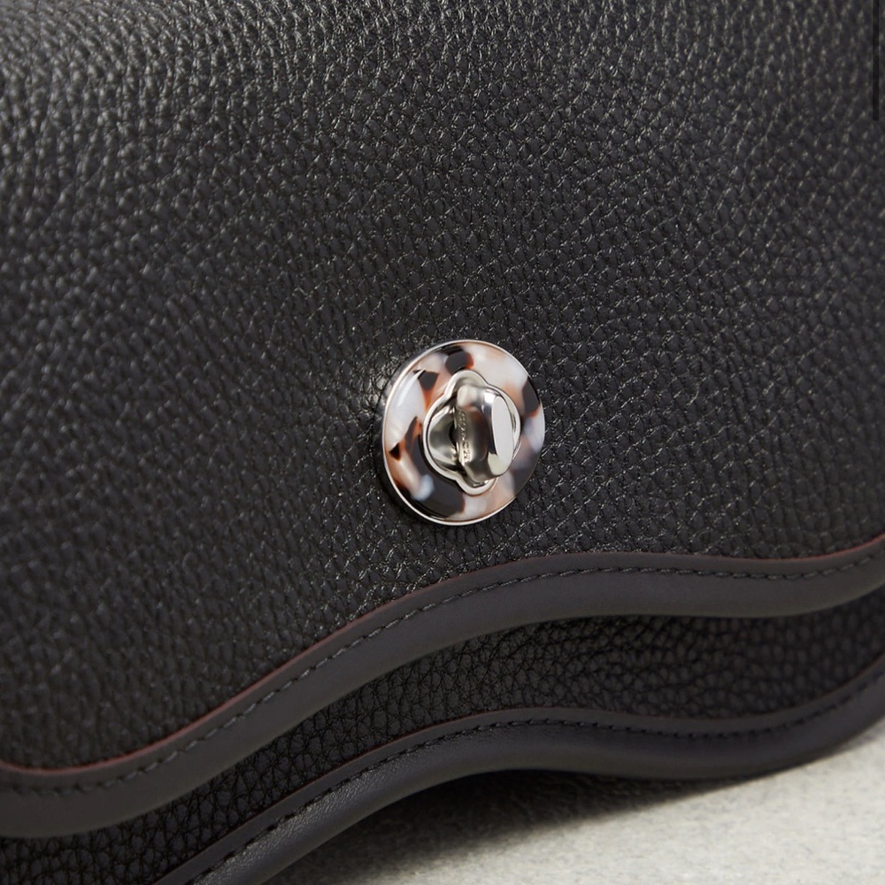 Coach Coachtopia Wavy Dinky Bag w Acrylic Chain & Strap Black Pebble Leather NWT - Picture 11 of 16